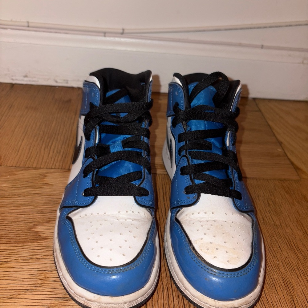 NIKE Jordan Blue and White High-Top Sneakers